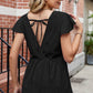 Tied Ruffled Round Neck Peplum T-Shirt