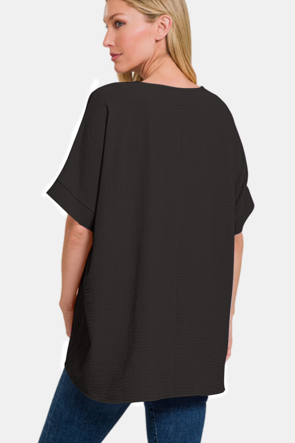 Zenana Full Size V-Neck Short Sleeve Top *