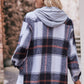 Full Size Plaid Dropped Shoulder Hooded Jacket