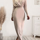 Ruched Turtleneck Long Sleeve Dress