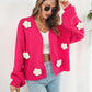 So Floral Open Front Long Sleeve Cardigan