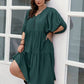 Plus Size Tie Neck Balloon Sleeve Midi Dress