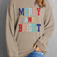 MERRY AND BRIGHT Graphic CHRISTMAS THEMED Sweatshirt