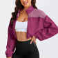 ShaysCoatsnMore Contrast Drawstring Zip Up Jacket