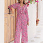 Printed Ruffled V-Neck Balloon Sleeve Jumpsuit