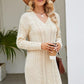 LifeDresses Cable-Knit Long Sleeve Sweater Dress