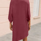 Round Neck Three-Quarter Sleeve Tee Dress