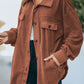 Button Up Collared Neck Long Sleeve Jacket