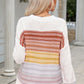 Round Neck Printed Dropped Shoulder Knit Top