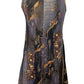 Abstract Print Round Neck Sleeveless Dress with Pockets