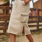 Women's Full Size Drawstring Denim Cargo Skirt