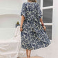 Willow Ava Printed Tie Neck Midi Dress