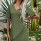 Women's Twisted V-Neck Short Sleeve Dress
