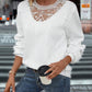 Lace Detail Round Neck Long Sleeve Top