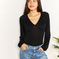 Culture Code Black Full Size V- Neck Bodysuit