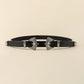 Jessica Anne Beauty Double Buckle PU Leather Belt