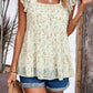 Printed Square Neck Cap Sleeve Blouse