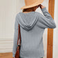 Full Size Half-Button Dropped Shoulder Hoodie