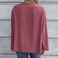Half Button Long Sleeve Blouse