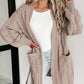 Full Size Cable-Knit Dropped Shoulder Cardigan