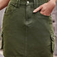 Women's Full Size Denim Mini Skirt with Pockets