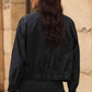 Black Zip-Up Collared Jacket
