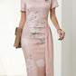 Women's Full Size Printed Off-Shoulder Split Dress