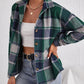 Plaid Collared Neck Button Down Jacket