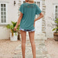 Lace Detail Round Neck Short Sleeve T-Shirt