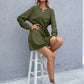 Drawstring Round Neck Dropped Shoulder Mini Dress