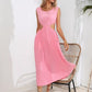 Cutout Ruched Round Neck Tank Dress