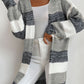 Striped Long Sleeve Duster Cardigan