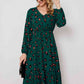 Printed Surplice Neck Long Sleeve Dress