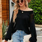 Beauteous Openwork Round Neck Dropped Shoulder Knit Top