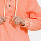 Zenana Drawstring Half Snap Dropped Shoulder Hoodie - Brand Zenana