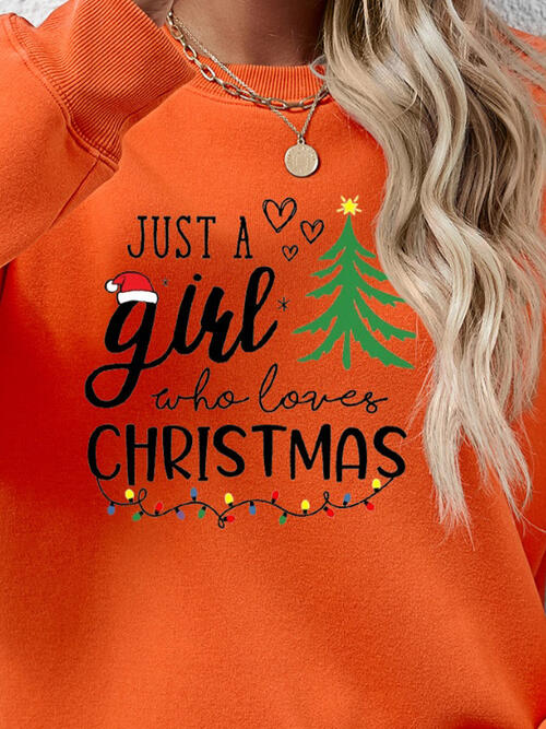 Christmas Themed Letter Graphic Round Neck Sweatshirt