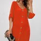 Women's Buttoned V-Neck Dress