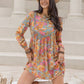 Women's TrulyMe Printed V-Neck Balloon Sleeve Mini Dress