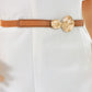 Black, Caramel, or Ivory One Size PU Leather Belt