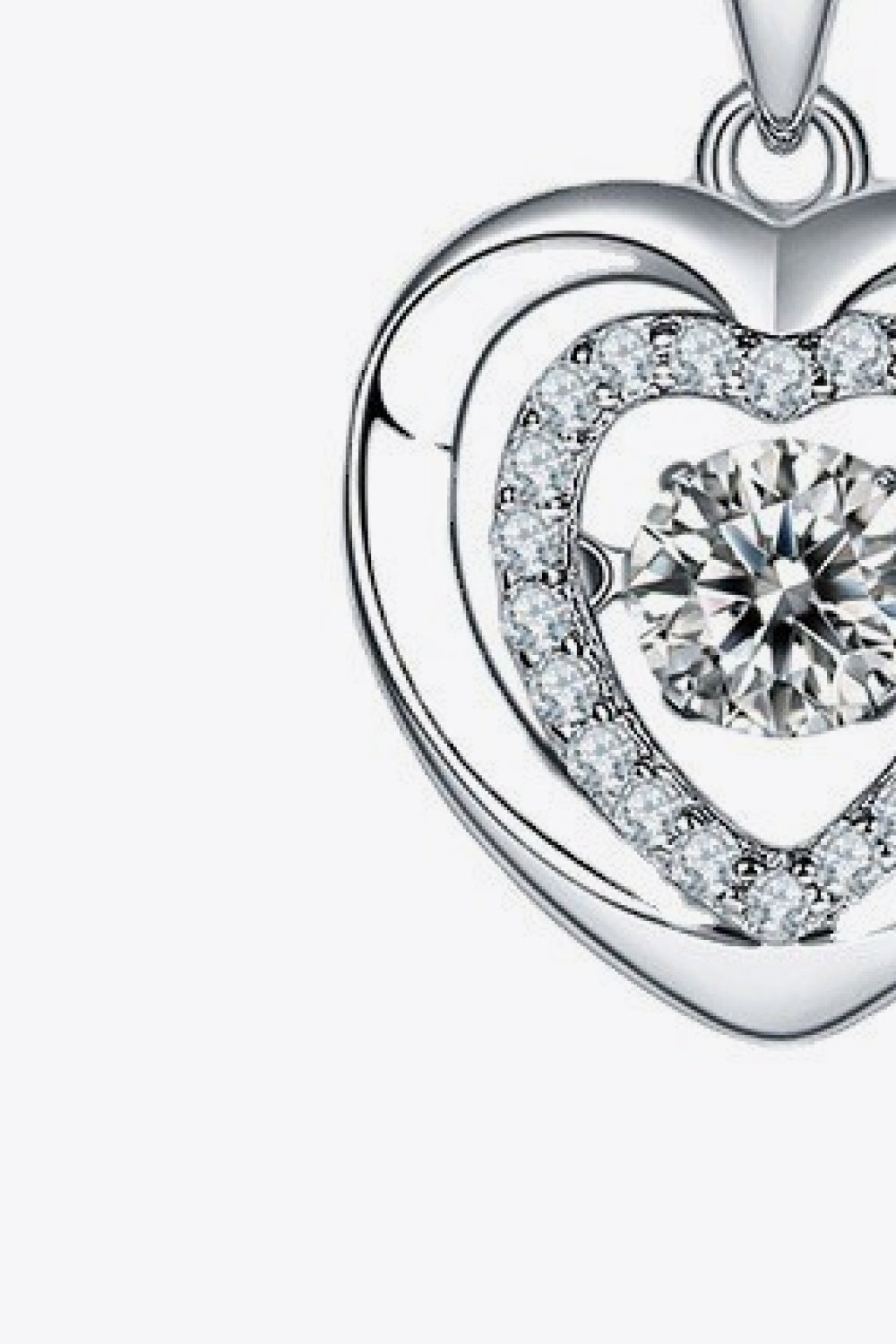 Women's Moissanite Heart Pendant Necklace