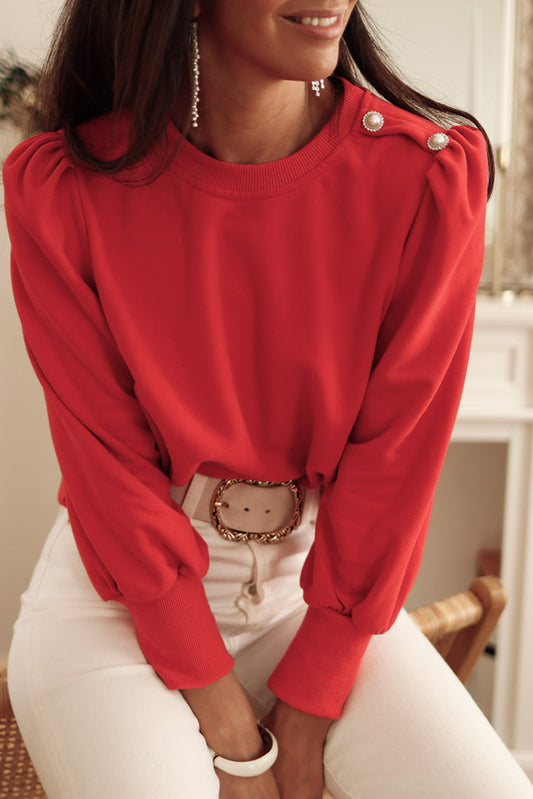 Round Neck Short Sleeve Sweatshirt