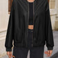 Zip Up Baseball Collar Dropped Shoulder Jacket
