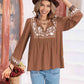 Aurora Lea Floral Tie Neck Balloon Sleeve Blouse