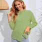 Malibu Dreams Mock Neck Buttoned Long Sleeve Shirt