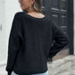 KnittedEmporium Crisscross Surplice Neck Long Sleeve Sweater
