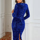 Love&Lemonade Sequin Zip-Back Slit Bodycon Dress