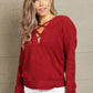Woven Right Crisscross Back Waffle-Knit Sweater