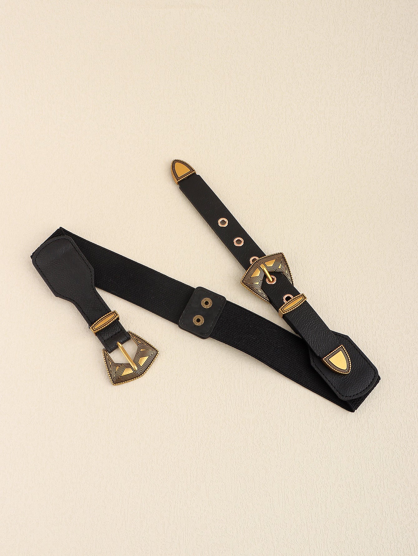 Jessica Anne Beauty Double Buckle PU Leather Belt