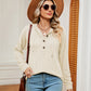Full Size Half-Button Dropped Shoulder Hoodie