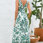 Printed V-Neck Wide Strap Dress